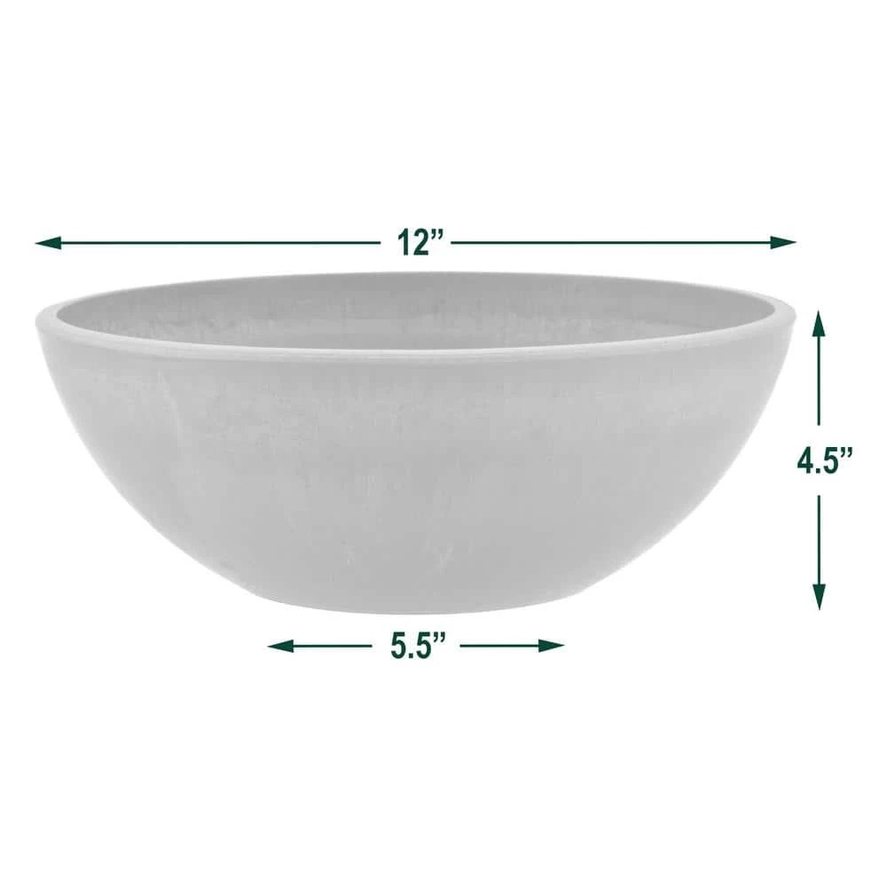 Arcadia Garden Products Garden Bowl 12 in. x 4-1/2 in. Taupe PSW Pot 6 Arcadia Garden Products Garden Bowl 12 in. x 4-1/2 in. Taupe PSW Pot - Image 4