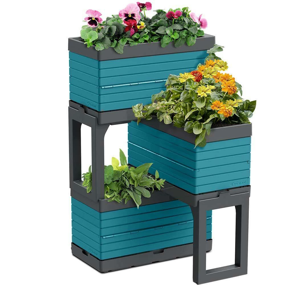 Southern Patio FlexSpace 22 in. x 11 in. x 13 in. Teal Resin Modular Raised Garden Bed 7 Southern Patio FlexSpace 22 in. x 11 in. x 13 in. Teal Resin Modular Raised Garden Bed - Image 5
