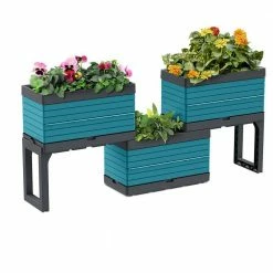 Southern Patio FlexSpace 22 in. x 11 in. x 13 in. Teal Resin Modular Raised Garden Bed 26 Southern Patio FlexSpace 22 in. x 11 in. x 13 in. Teal Resin Modular Raised Garden Bed -Achla Designs Shop teal southern patio elevated garden beds hdr 076667 1f 1000