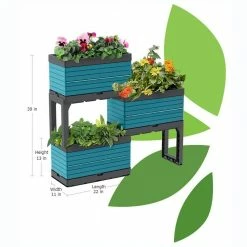 Southern Patio FlexSpace 22 in. x 11 in. x 13 in. Teal Resin Modular Raised Garden Bed 19 Southern Patio FlexSpace 22 in. x 11 in. x 13 in. Teal Resin Modular Raised Garden Bed -Achla Designs Shop teal southern patio elevated garden beds hdr 076667 40 1000