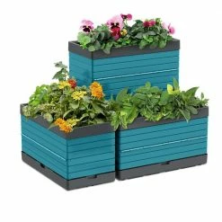 Southern Patio FlexSpace 22 in. x 11 in. x 13 in. Teal Resin Modular Raised Garden Bed 23 Southern Patio FlexSpace 22 in. x 11 in. x 13 in. Teal Resin Modular Raised Garden Bed -Achla Designs Shop teal southern patio elevated garden beds hdr 076667 77 1000