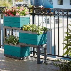 Southern Patio FlexSpace 22 in. x 11 in. x 13 in. Teal Resin Modular Raised Garden Bed 20 Southern Patio FlexSpace 22 in. x 11 in. x 13 in. Teal Resin Modular Raised Garden Bed -Achla Designs Shop teal southern patio elevated garden beds hdr 076667 a0 1000
