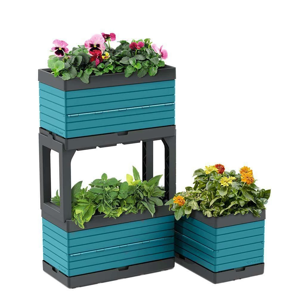 Southern Patio FlexSpace 22 in. x 11 in. x 13 in. Teal Resin Modular Raised Garden Bed 16 Southern Patio FlexSpace 22 in. x 11 in. x 13 in. Teal Resin Modular Raised Garden Bed - Image 14