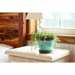 Southern Patio Cadiz 8 in. x 6.5 in. Teal Ceramic Indoor Pot (2-Pack) -Achla Designs Shop teal southern patio plant pots crm 030720p2 66 1000