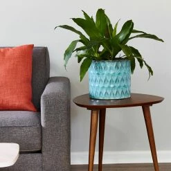 Southern Patio Ariel 9.5 in. x 8.66 in. Blue Ceramic Pot 18 Southern Patio Ariel 9.5 in. x 8.66 in. Blue Ceramic Pot -Achla Designs Shop teal southern patio plant pots crm 081661 66 1000