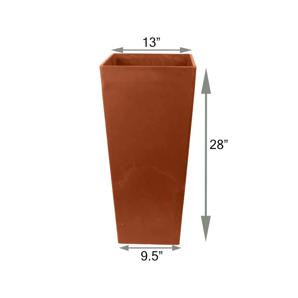 Arcadia Garden Products Contempo Tall Square 13 in. x 13 in. x 28 in. Terra Cotta PSW Pot 7 Arcadia Garden Products Contempo Tall Square 13 in. x 13 in. x 28 in. Terra Cotta PSW Pot - Image 5