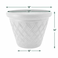Arcadia Garden Products Basket Weave 18 in. x 14 in. Terra Cotta PSW Pot 9 Arcadia Garden Products Basket Weave 18 in. x 14 in. Terra Cotta PSW Pot -Achla Designs Shop terra cotta arcadia garden products plant pots mb46tc 1f 1000
