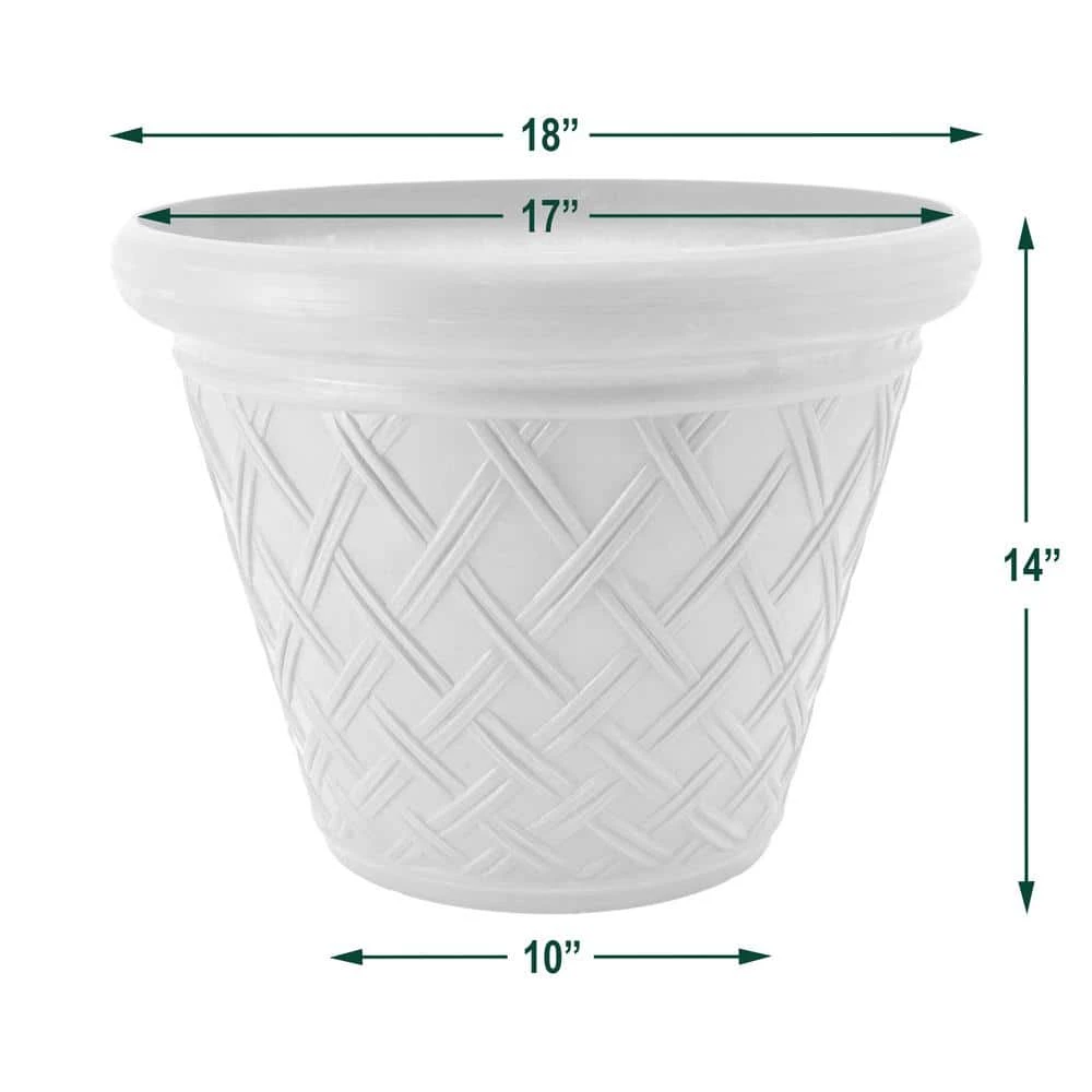 Arcadia Garden Products Basket Weave 18 in. x 14 in. Terra Cotta PSW Pot 6 Arcadia Garden Products Basket Weave 18 in. x 14 in. Terra Cotta PSW Pot - Image 4