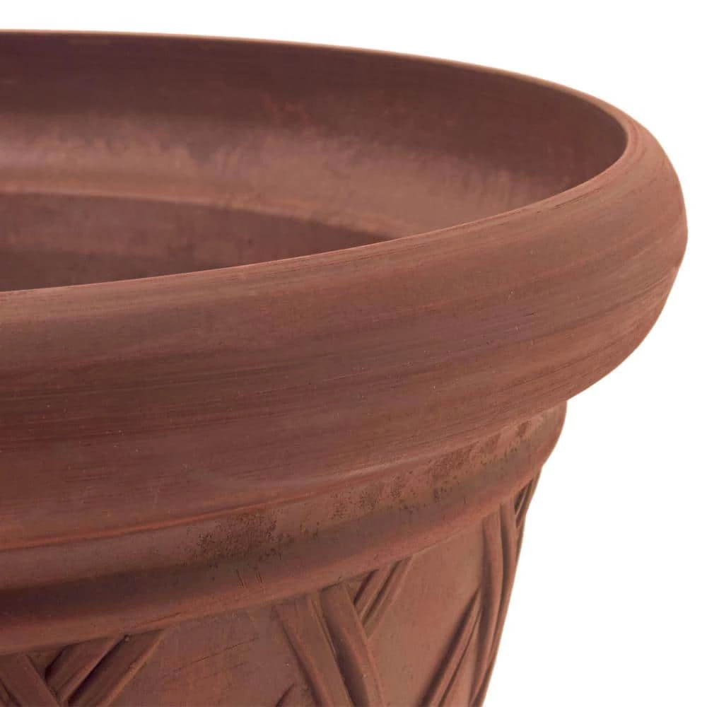 Arcadia Garden Products Basket Weave 18 in. x 14 in. Terra Cotta PSW Pot 5 Arcadia Garden Products Basket Weave 18 in. x 14 in. Terra Cotta PSW Pot - Image 3