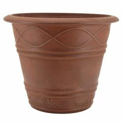 Arcadia Garden Products Western Weave 14-1/2 in. x 11 in. Terra Cotta Composite PSW Pot