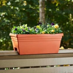 Southern Patio Sonoma 23.8 in. x 11.9 in. Terracotta Resin Deck Rail Planter 16 Southern Patio Sonoma 23.8 in. x 11.9 in. Terracotta Resin Deck Rail Planter -Achla Designs Shop terracotta southern patio railing planters sr2406tc 31 1000
