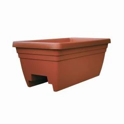 Southern Patio Sonoma 23.8 in. x 11.9 in. Terracotta Resin Deck Rail Planter