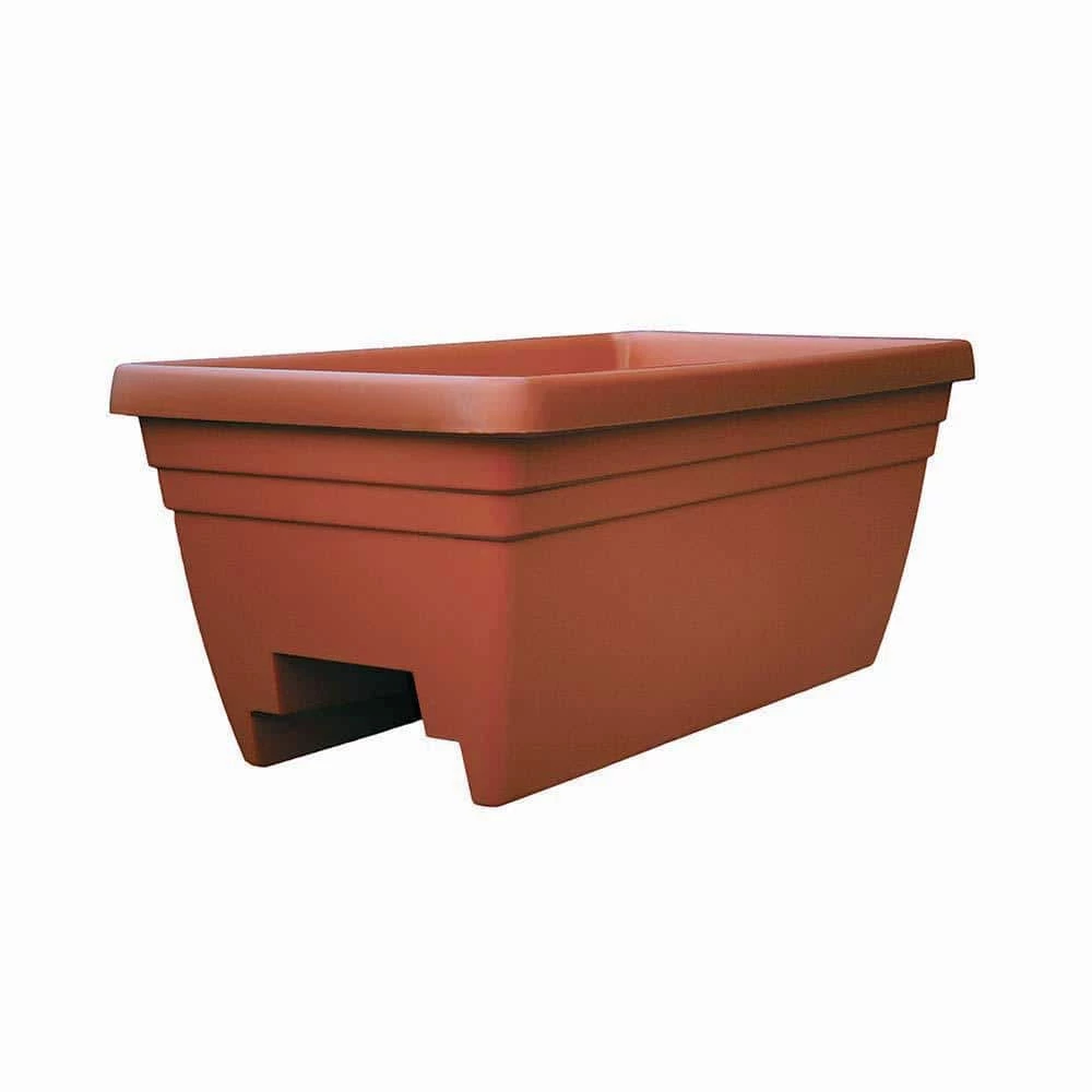 Southern Patio Sonoma 23.8 in. x 11.9 in. Terracotta Resin Deck Rail Planter 3 Southern Patio Sonoma 23.8 in. x 11.9 in. Terracotta Resin Deck Rail Planter