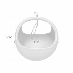 Arcadia Garden Products Basket 4-1/2 in. x 4-1/2 in. Matte White Ceramic Hanging Planter -Achla Designs Shop white matte arcadia garden products hanging planters ap02w 4f 1000