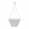 Southern Patio 10 in. White Promotional Outdoor Resin Hanging Planter Basket -Achla Designs Shop white southern patio hanging planters ee1025wh 64 1000
