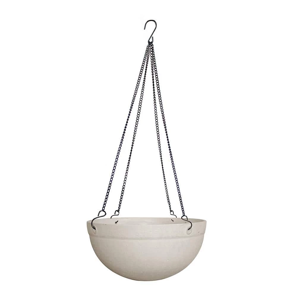 Southern Patio Monroe 12 in. White High-Density Resin Hanging Basket Planter 3 Southern Patio Monroe 12 in. White High-Density Resin Hanging Basket Planter