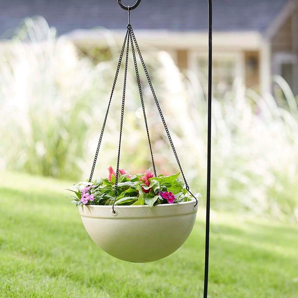 Southern Patio Monroe 12 in. White High-Density Resin Hanging Basket Planter 4 Southern Patio Monroe 12 in. White High-Density Resin Hanging Basket Planter - Image 2