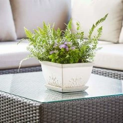 Southern Patio Brentwood 8.5 in. x 6.1 in. White Ceramic Indoor Pot (2-Pack) -Achla Designs Shop white southern patio plant pots crm 064886a 31 1000