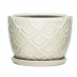 Southern Patio Wanda 8.3 in. x 6 in. White Ceramic Indoor Pot