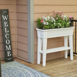 Southern Patio 36 in. x 11.8 in. x 31.5 in. White Plastic 40 Qt. Capacity Large Raised Garden Planter 23 Southern Patio 36 in. x 11.8 in. x 31.5 in. White Plastic 40 Qt. Capacity Large Raised Garden Planter -Achla Designs Shop white southern patio raised planter boxes hdr 091349a 1f 1000