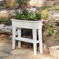 Southern Patio 36 in. x 11.8 in. x 31.5 in. White Plastic 40 Qt. Capacity Large Raised Garden Planter 19 Southern Patio 36 in. x 11.8 in. x 31.5 in. White Plastic 40 Qt. Capacity Large Raised Garden Planter -Achla Designs Shop white southern patio raised planter boxes hdr 091349a 66 1000