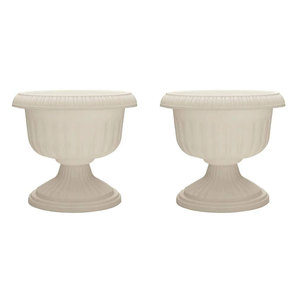 Southern Patio 18 in. White Resin Dynamic Outdoor Grecian Urn Planter Pot (2-Pack) 3 Southern Patio 18 in. White Resin Dynamic Outdoor Grecian Urn Planter Pot (2-Pack)