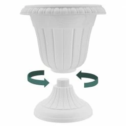 Arcadia Garden Products Traditional 13 in. x 15 in. Whitewash Plastic Urn -Achla Designs Shop whitewash arcadia garden products urn planters pl10ww 1f 1000