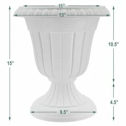 Arcadia Garden Products Traditional 13 in. x 15 in. Whitewash Plastic Urn -Achla Designs Shop whitewash arcadia garden products urn planters pl10ww 44 1000